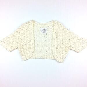 JUSTICE | Bolero Sweater Cream Gold Sequin 12 14